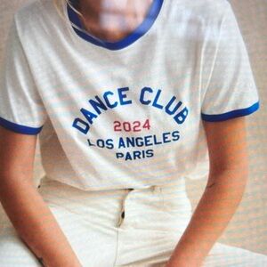 Dance Club 2024 Ringer Tee - White with Blue & Red